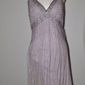Sparkly lavender and silver midi dress
